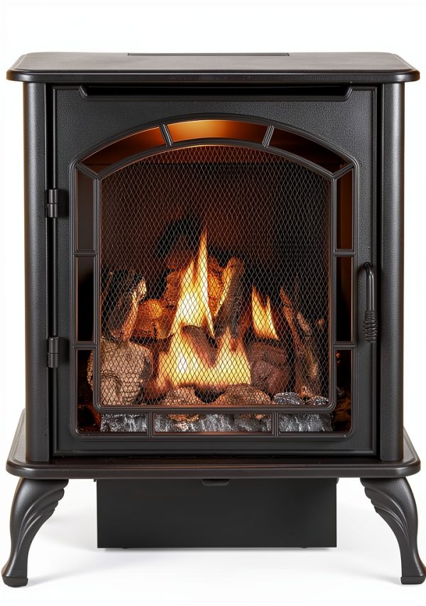 Duluth Forge Gas Fireplace Stove Ceramic Black Vent Free-1