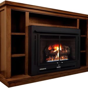 Buck Stove Gas Fireplace Dark Oak Vent Free Heating-0