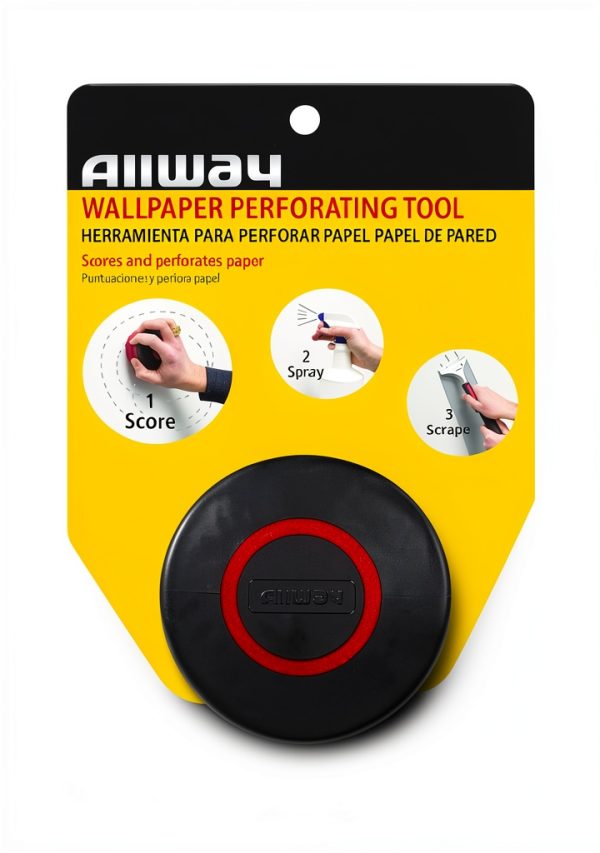 ALLWAY Wallpaper Perforating Tool Plastic Red Efficient-2
