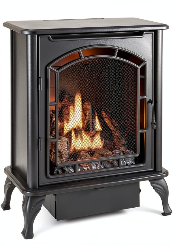 Duluth Forge Gas Fireplace Stove Ceramic Black Vent Free-0