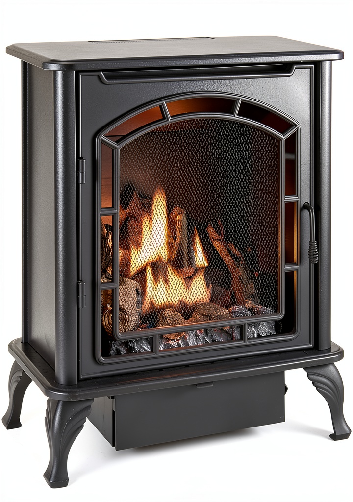 Duluth Forge gas fireplace stove in a living room setting