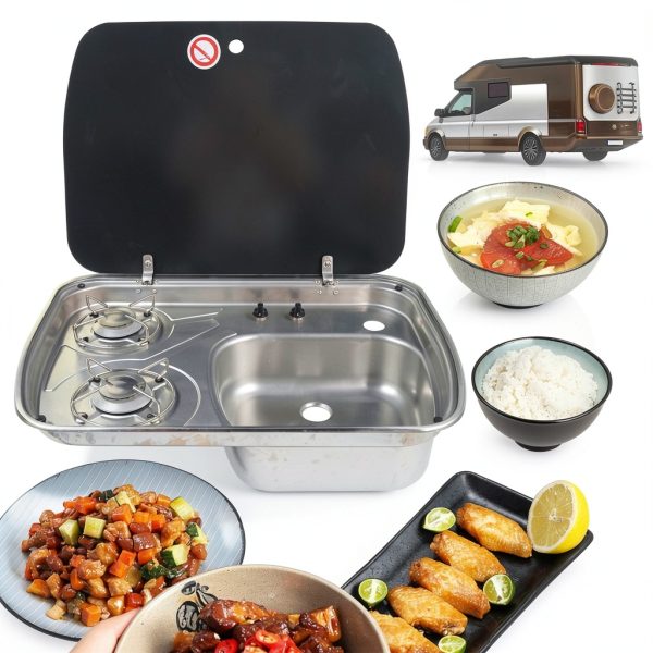 Gas Powered Stainless Steel Stove DYRABREST Home Kitchen-7