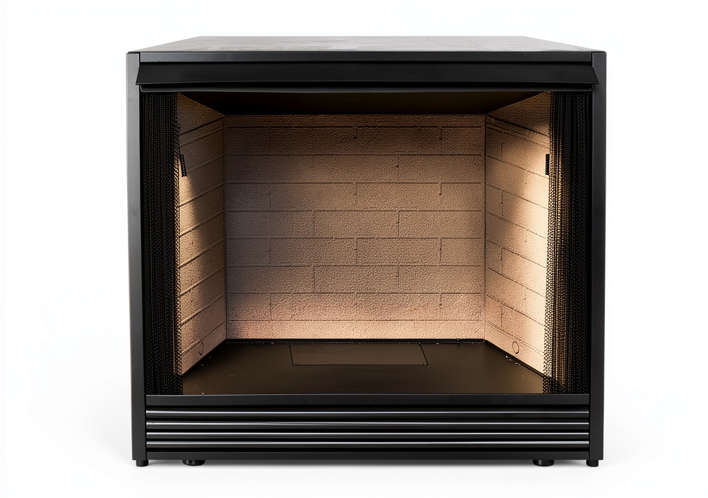 ProCom ventless firebox installed in a living room corner