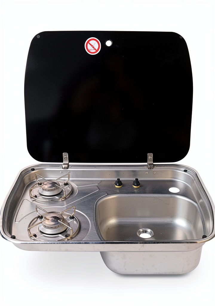 Installing DYRABREST stainless steel gas stove in a compact kitchen setting