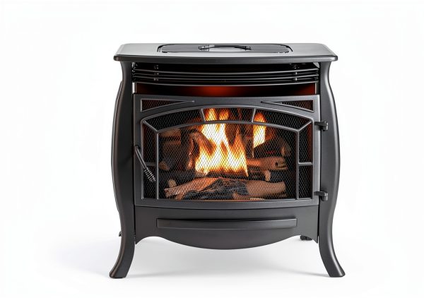 Duluth Forge Black Ceramic Freestanding Fireplace-1