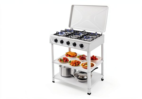 ZBXGJKSY 5 Burner Gas Stove Portable Steel-6