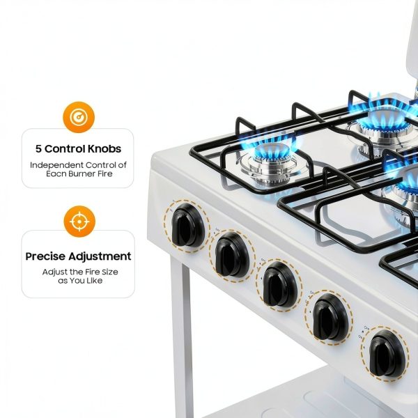 ZBXGJKSY 5 Burner Gas Stove Portable Steel-2