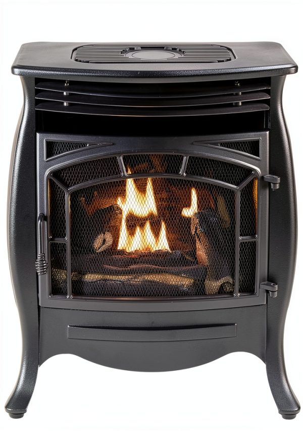 Duluth Forge Black Ceramic Freestanding Fireplace-6