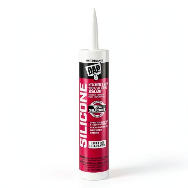 Silicone Sealant DAP Kitchen and Bath White 9.8 Oz Silicone Caulk-0