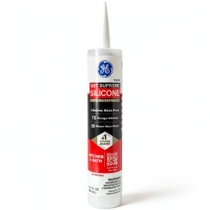GE Supreme Silicone Caulk Clear 10 fl oz Kitchen & Bathroom Sealant-0