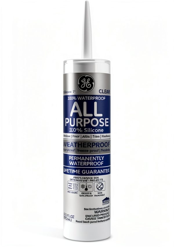 GE Silicone 1 All Purpose Sealant Caulk 10.1oz Clear 12-Pack-0