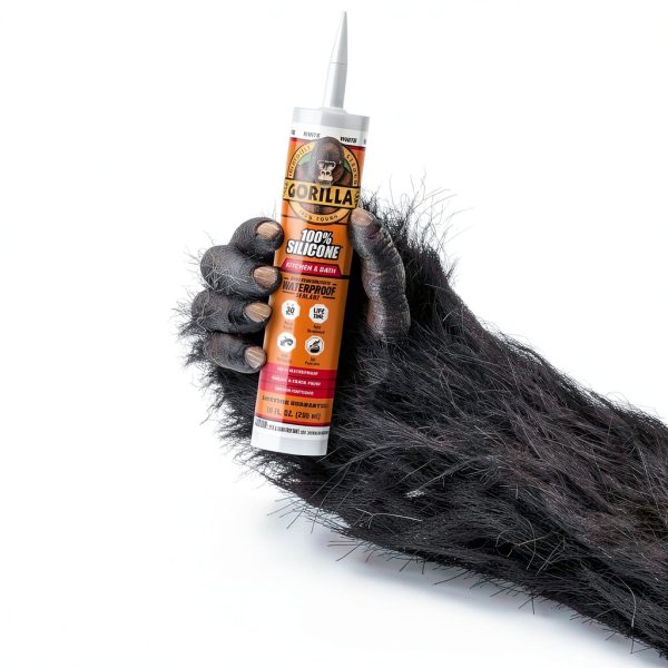 Gorilla Silicone Sealant Caulk White 10oz Waterproof 30min Water Ready-2
