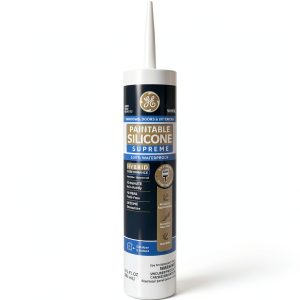 GE Supreme Paintable Silicone Caulk White 9.5 oz – 7X Stronger-0