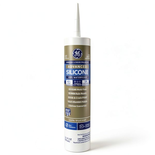 GE Silicone 2+ Window and Door Caulk 10.1 oz Light Grey-0