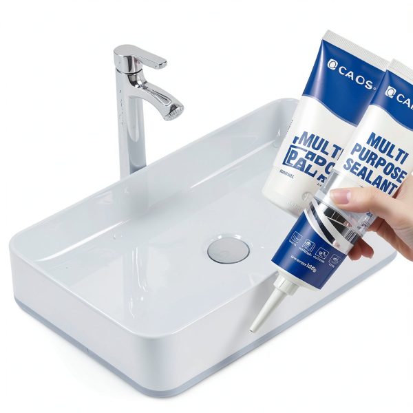 Silicone Caulk Carpoly White 5.29oz Sealant for Kitchen & Bathroom-1