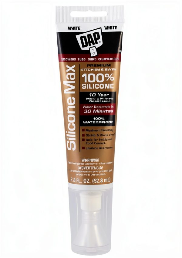 DAP Silicone Max Kitchen & Bath Sealant, White 2.8 Oz (7079808795)-0
